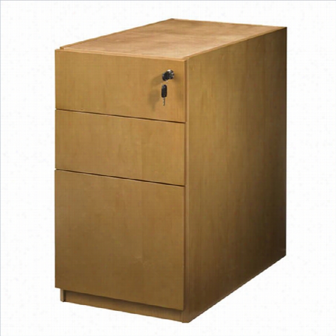 Mayline Luminary 3 Drawer Pedestal Fle For Crdeenza In Maple Finish