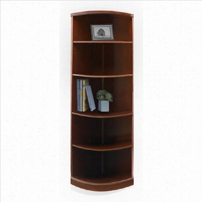 Mayl1ne Sorrento 5 Shelf Quarter-round Bookcase In Bourbon Cherry