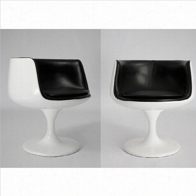 Mobital Beauty Swivel Egg Chair In High Gkoss White And Black