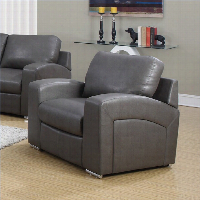 Monarch Leather Chair In Gray