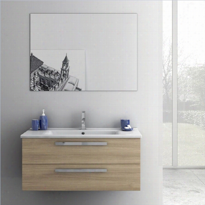 Nameek's Acf Dadila 38 Wall Mounted Bathroom Vanity Set In Style Oak