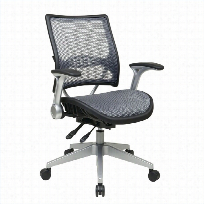 Office Star 67 Series Airgrid Bakc Office Chair In Platunum And Black