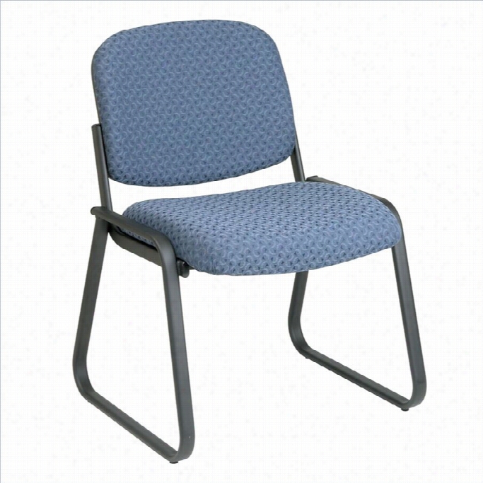 Office Star Deluxe Sled Base Armless Guest Chair In Cadet