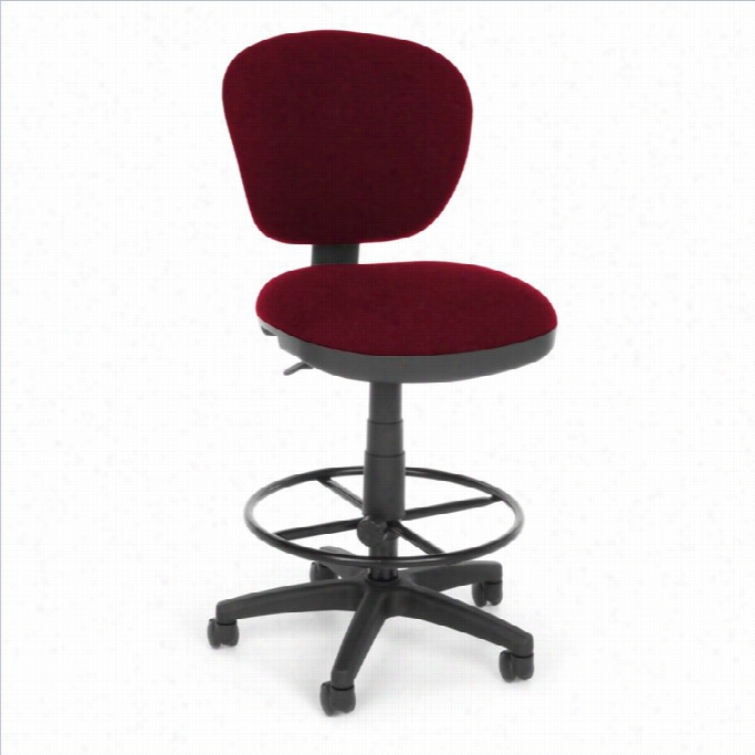 Ofm Lite Use Computer Drafting Office Chair With Draftin G Kit In Burgundy