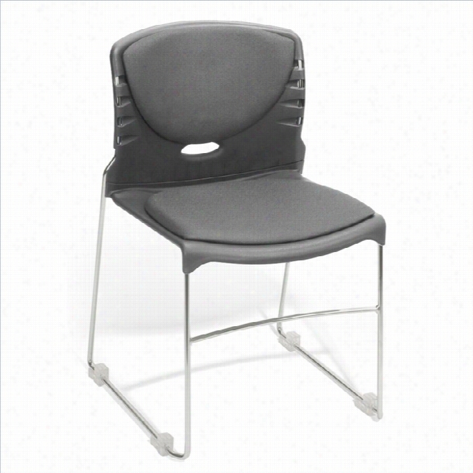 Ofm Stack Stacking Chair Attending Fabric Seat Andback In Graay