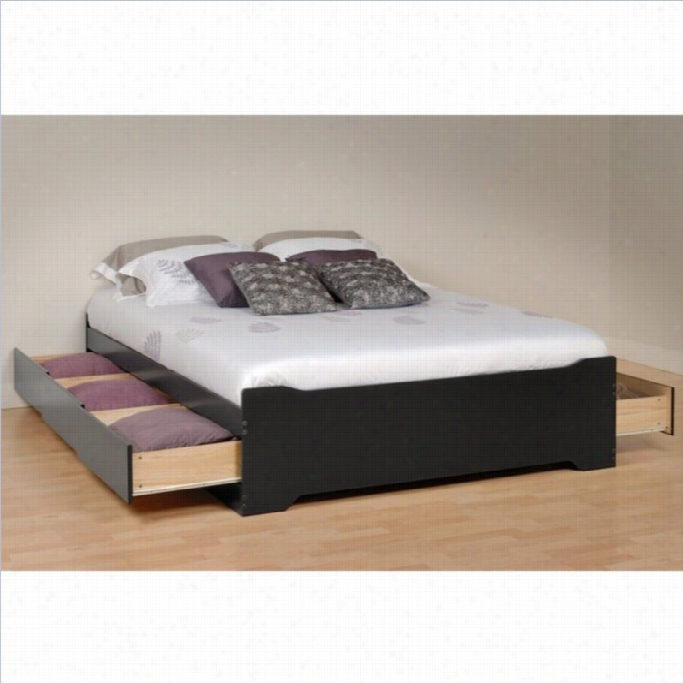 Prepac Coal Harbor Platform Storage Bed In Blca Finish-full