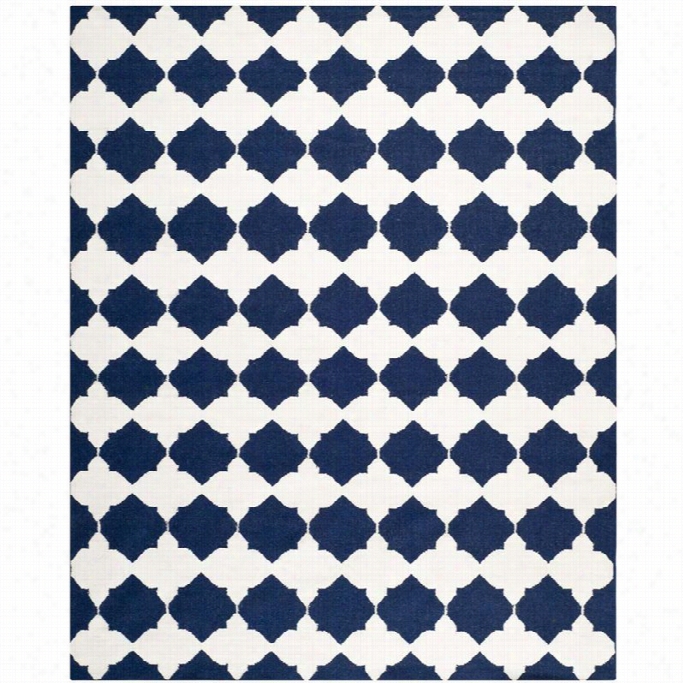 Szfavieh Dhurries Navy Contemporary Rug - 8' X 10'