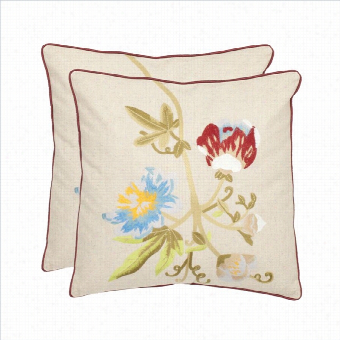 Safavieh Holl 18 Decorative Pillow In Cream (set Of 2)