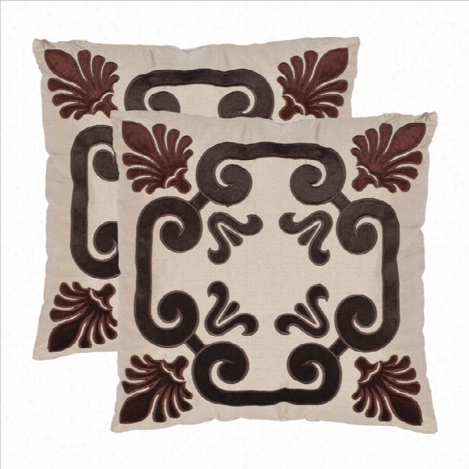 Safavieh Weston 18 Decorative Pillow In Chocolate Brrown (set Of 2)