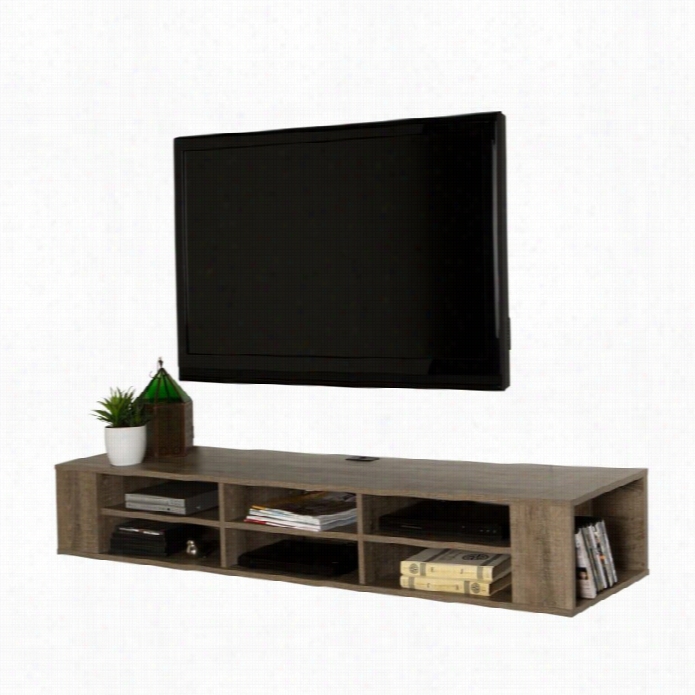 South Prop City Lire 66 Wall Mounted Media Console In Weathered Oak