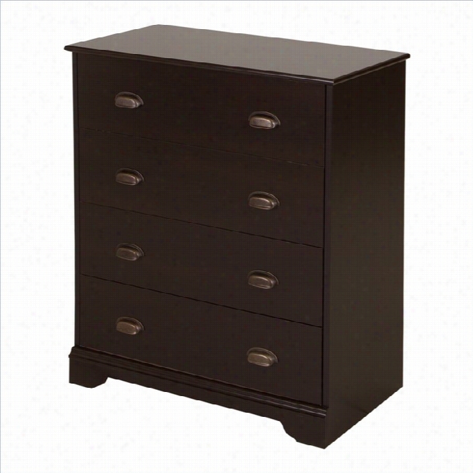 South Shore Fundy Tide 4-drawer Chest In Espresso
