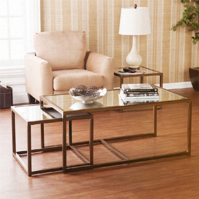 Southerrn Enterprise S33 Piece Nested Coffee And End Table In Bronze