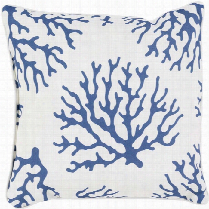 Surya Coral Poly Ifll 16 Square Pillow In Cobalt