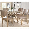 Hillsdale Charleston 5 Piece Round Wood Dining Set with Parson Chairs