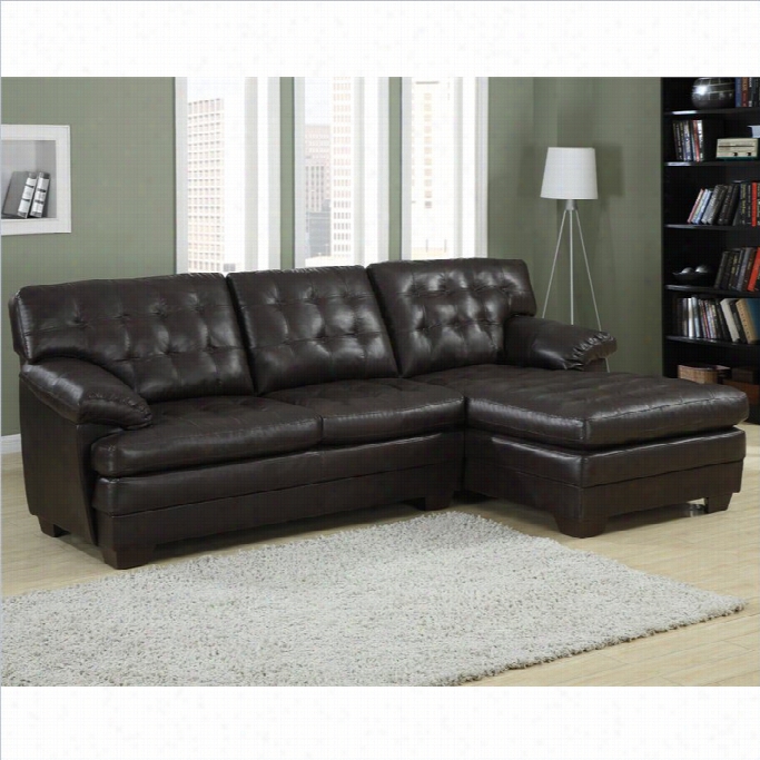 Trent Home Brooks Leather  2 Piece Sectional Set In Plentiful Dark Brown