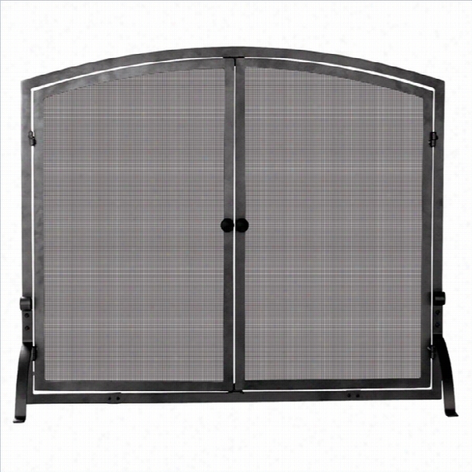 Uniflame Medium Single Panel Olde World Iron Screen With Doors