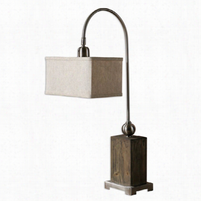 Uttermost Abilenew Ooden Accent Lamp With  Gray Brushed Nnic Kel