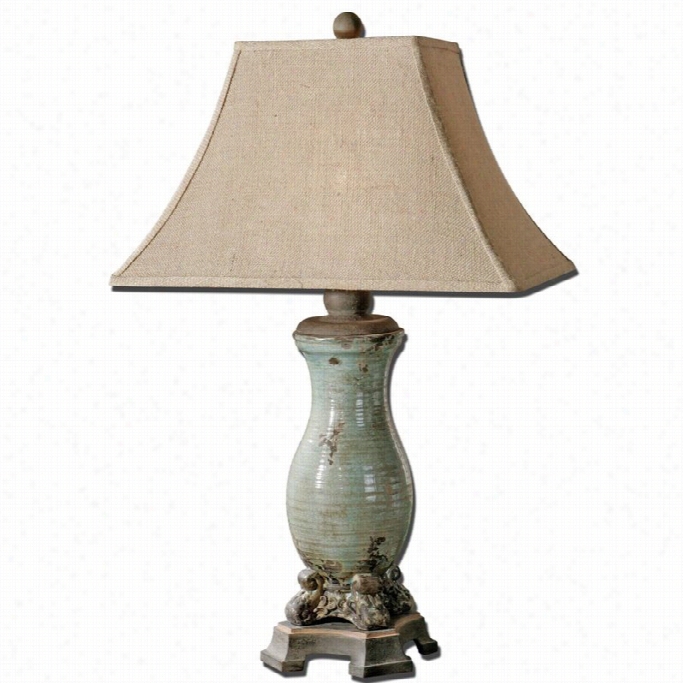 Uttermostandelle Distressed Ceramic Table Lamp In Light Melancholy