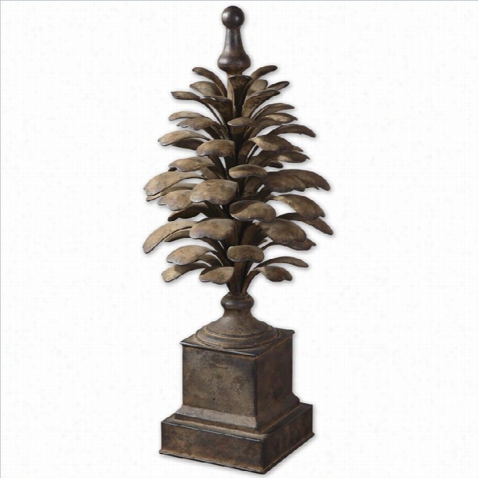 Uttermost Suzuha Metal Finial In Antique Aged Ivory