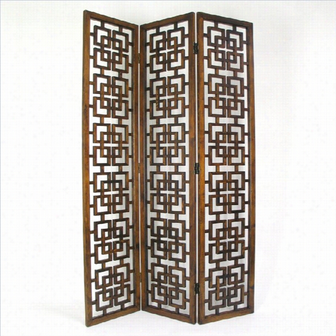 Wayborn Chinese Oakwood Fuull House Room Divider In Brown