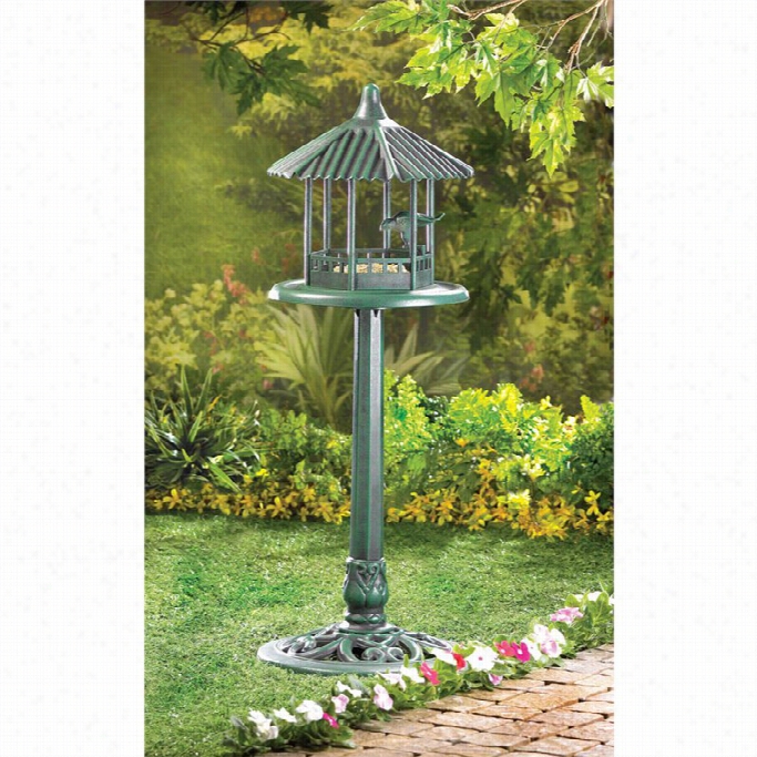 Zingz Andt Hingz Verdigris  Gazebo Standing Birdfeedr