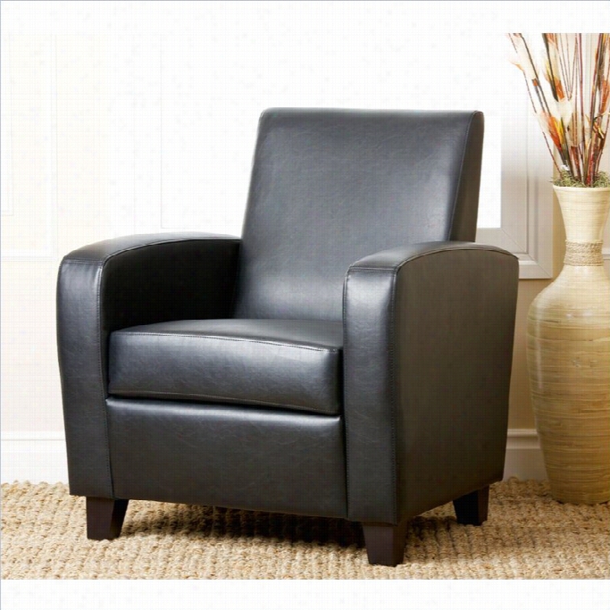 Abbyson Living Cape Lla Faux Leather Club Chair  In Black