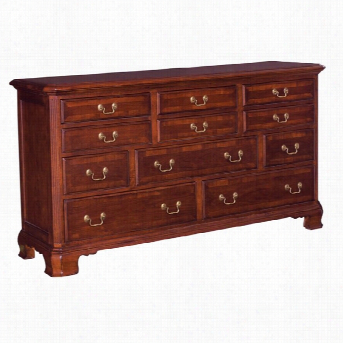 American Drew Cherry Grove 11 Dawers Trriple Dresser In Cherry Finish