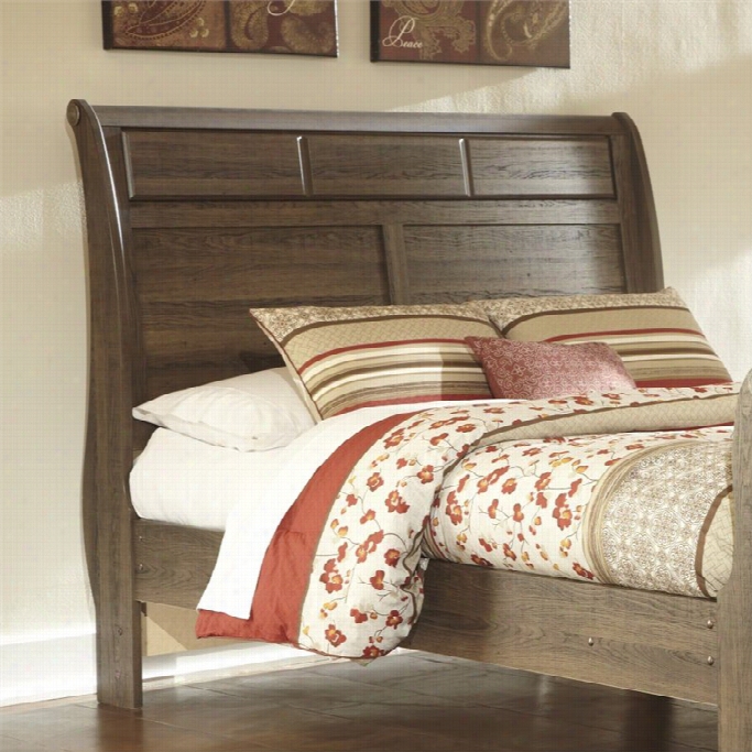 Ashley Allymore Wood Queen Sleigh Headboard In Brown