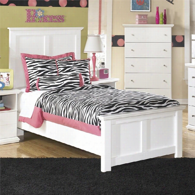 Ashley Bostwick Shoals Wood Twi Panell Bed In Whitd
