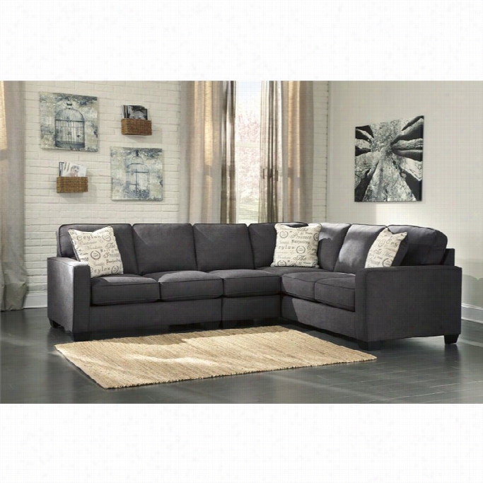Ashley Furniture Alenya Right Facing 3 Piece Sectional  In Chrcoal
