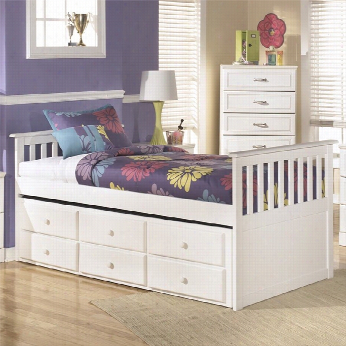 Ashley Luulu Wood Twin Warrior's Bed In White