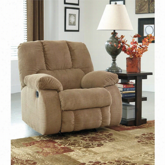 Ashley  Roan Fabric Rocker Recliner In Mocha