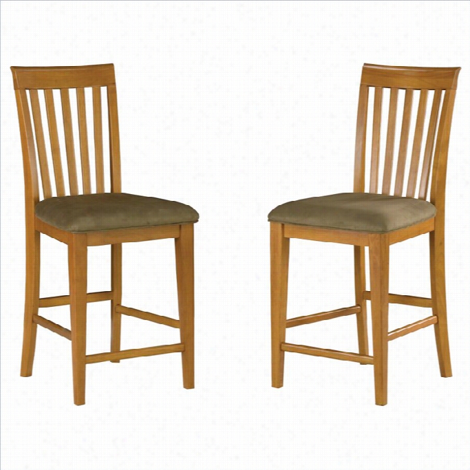 Atlantic Furniture Com~ 25.5 Counter Stool In Caramel Latte (set Of 2)