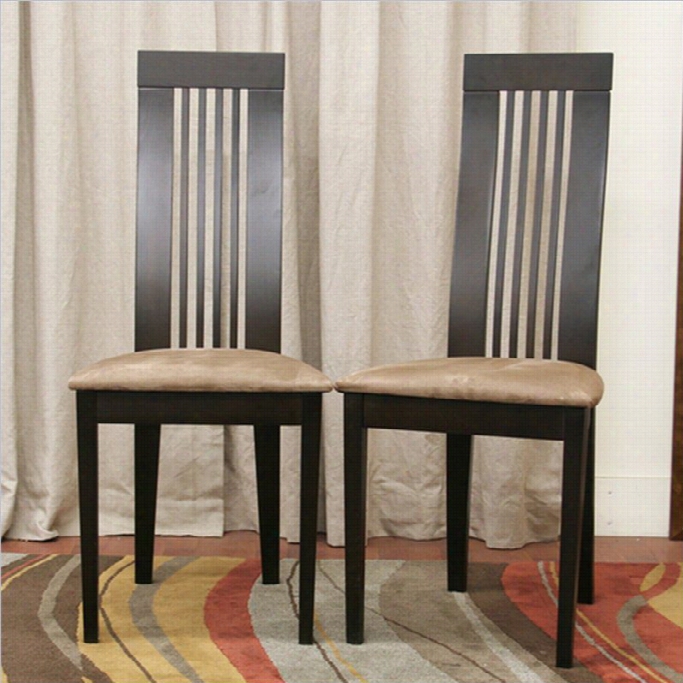 Baxton Studio Farrrington Dining Chair In Dark Walnut (set Of 2)