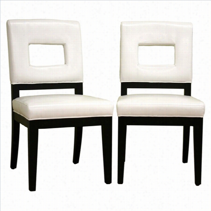 Baxton Studio Faustino Dining Chair In White (set Of 2)