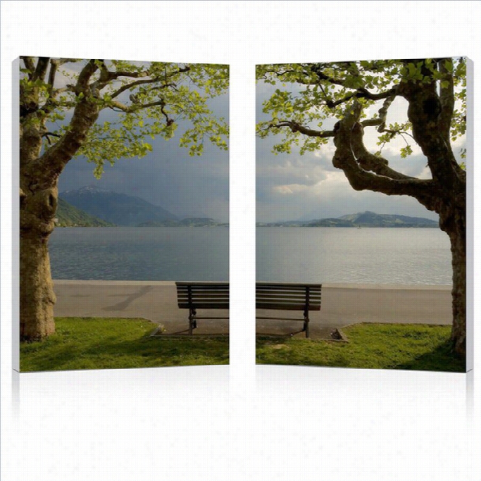 Baxto N Studio Ristine View Mounted  Print Diptych In Multicolor
