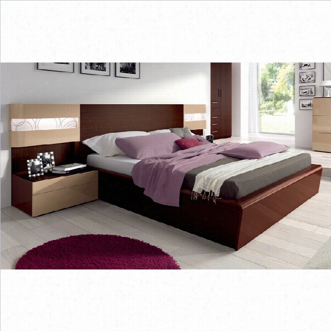 Benicarlo Maya Bed With Storrage  Kit Ind Ark Wenge