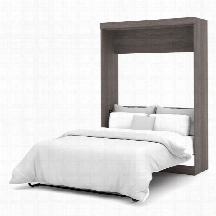 Bestar Nbula Full Wall Bed In Bark  Grey