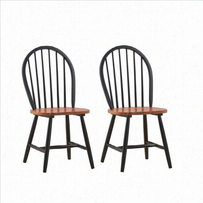 Boraam Farmhouse Dining Chair In Black And Cherry (set Of Two)