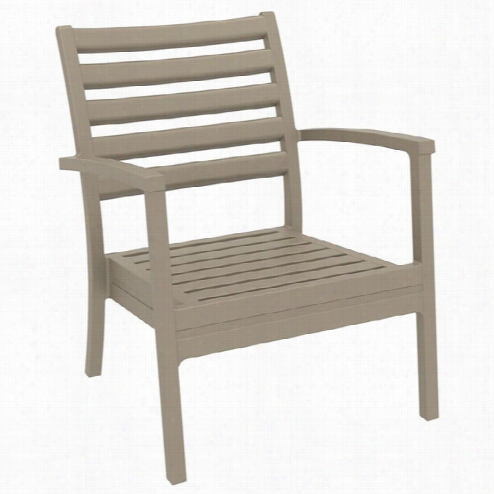 Compamia Artemis O Utdoor Dining Arm Chair In Dove Gray