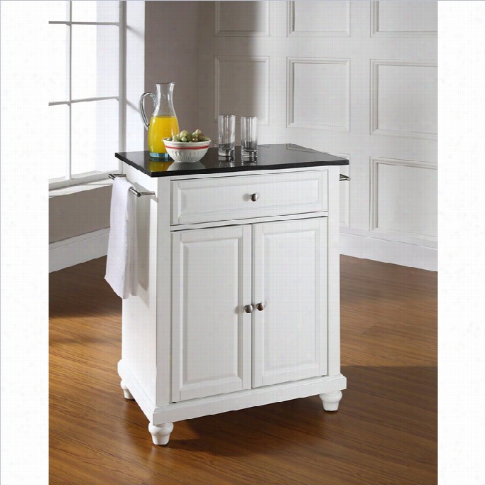 Crosley Furmiture Cambridge Black Granite Top  Kitchhen Island In White