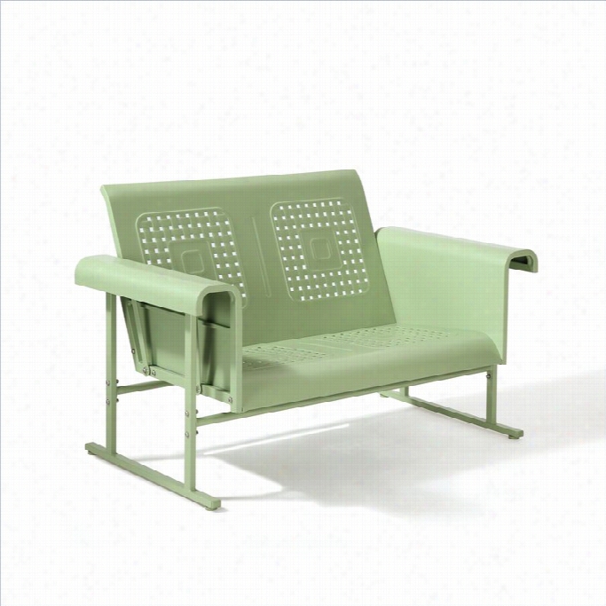 Crosley Furniture Veranda Loveseat Glider In Oasis Green