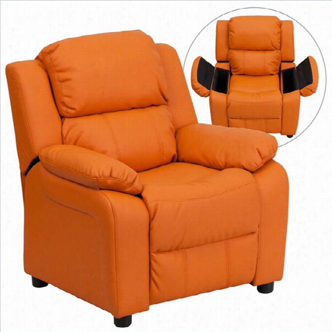 Flash Furniture Heavily Padded Kids Recliner In Orange