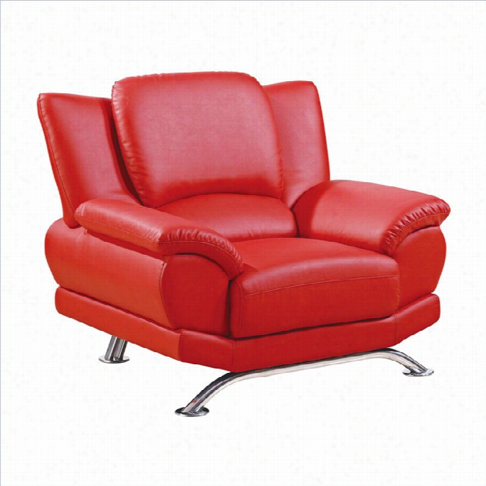 Global Furniture Chair With Chrome Legs In Red