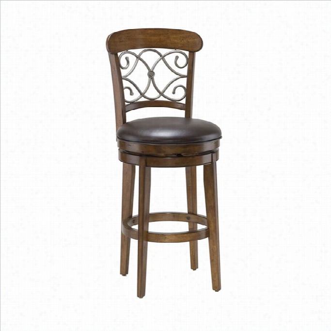 Hillsdale Bergamo 30 Swiivel Bar Stool In Medium Brown Cherry