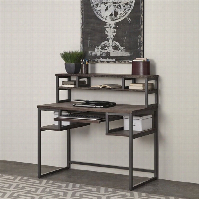 Home Styles Barnside Metro Student Desk And Hutch In Gray