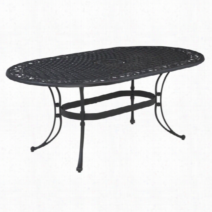 Home Styles Biscayne Oval Outdoor Dining Table In Bla Ck Finish