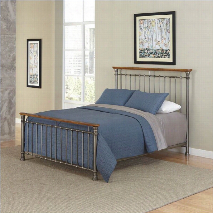 Home Styles The Orleans Spinddle Headboard And Night Stand In Gray-queen