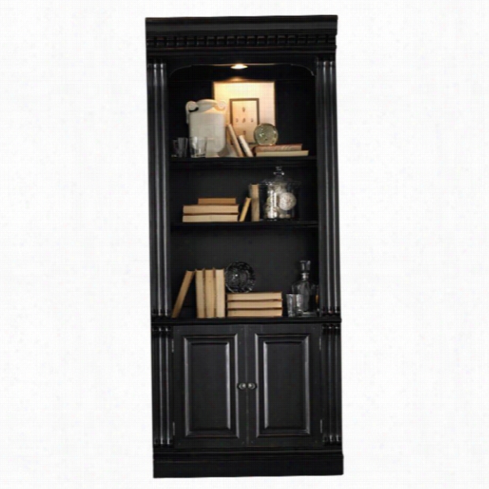 Hooker Furnituer Telluride Bunching Bookcase With Doors In Black