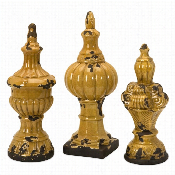 Imax  Corporation Canary Finials (set Of 3)